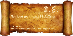Marberger Emiliána névjegykártya